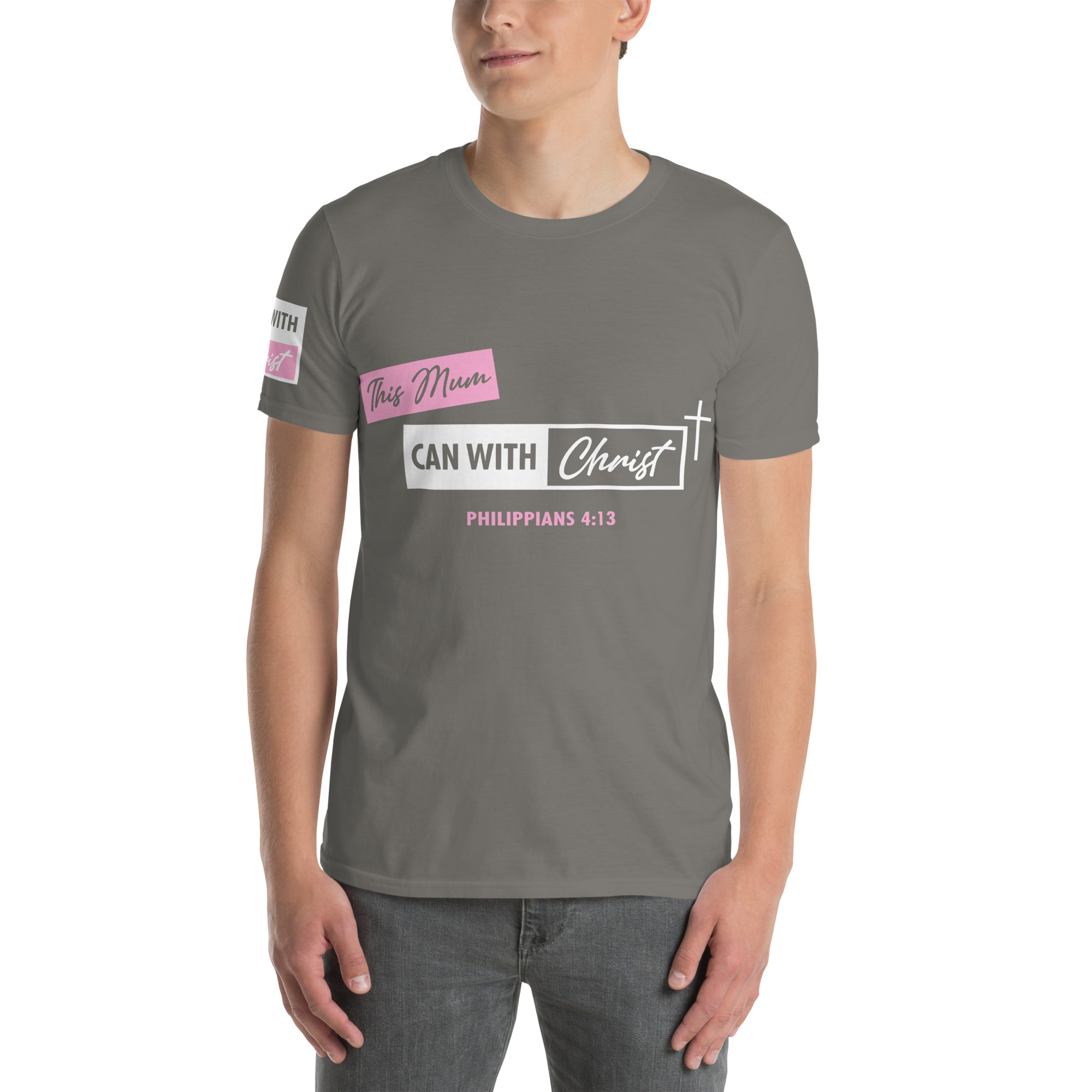 Unisex, this mum can, pink label T-Shirt - Image 9