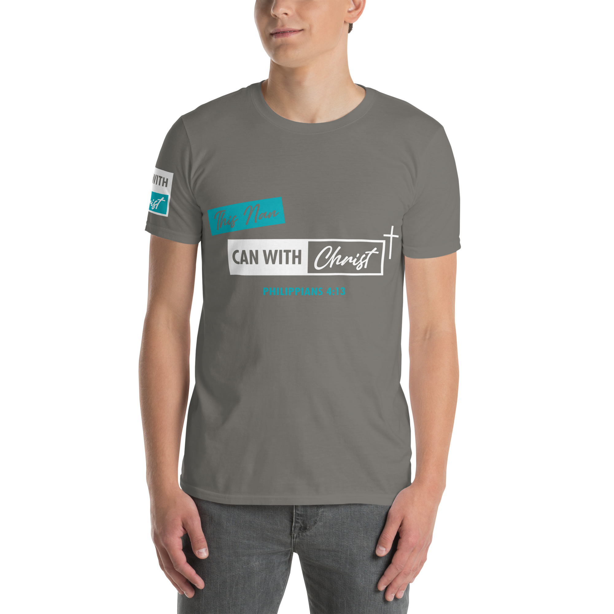 Unisex, this Nan can, teal label T-Shirt - Image 10