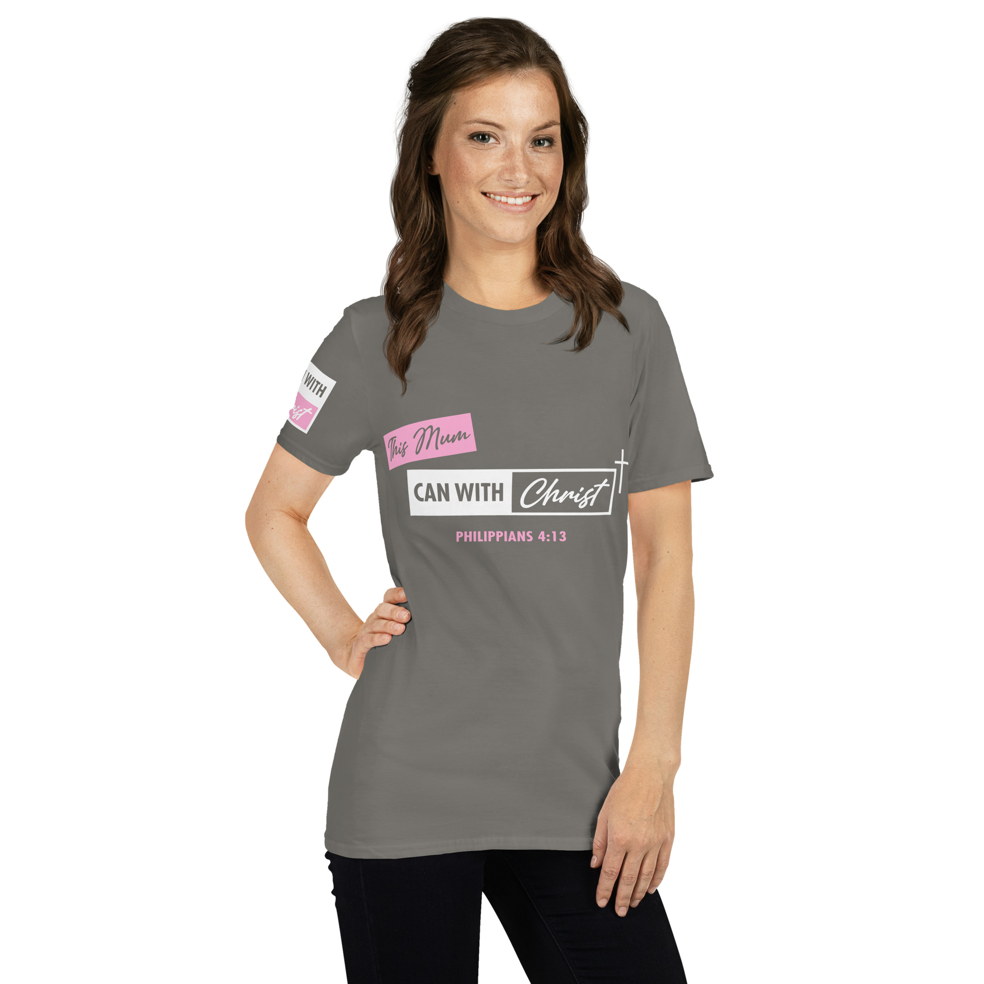 Unisex, this mum can, pink label T-Shirt - Image 12