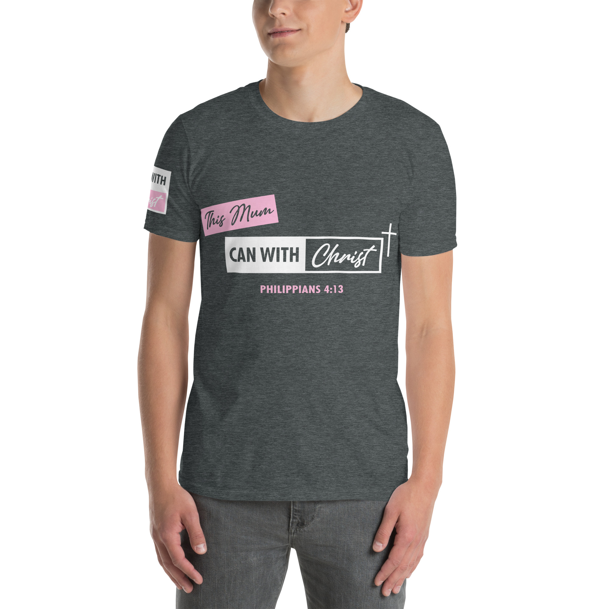 Unisex, this mum can, pink label T-Shirt - Image 8