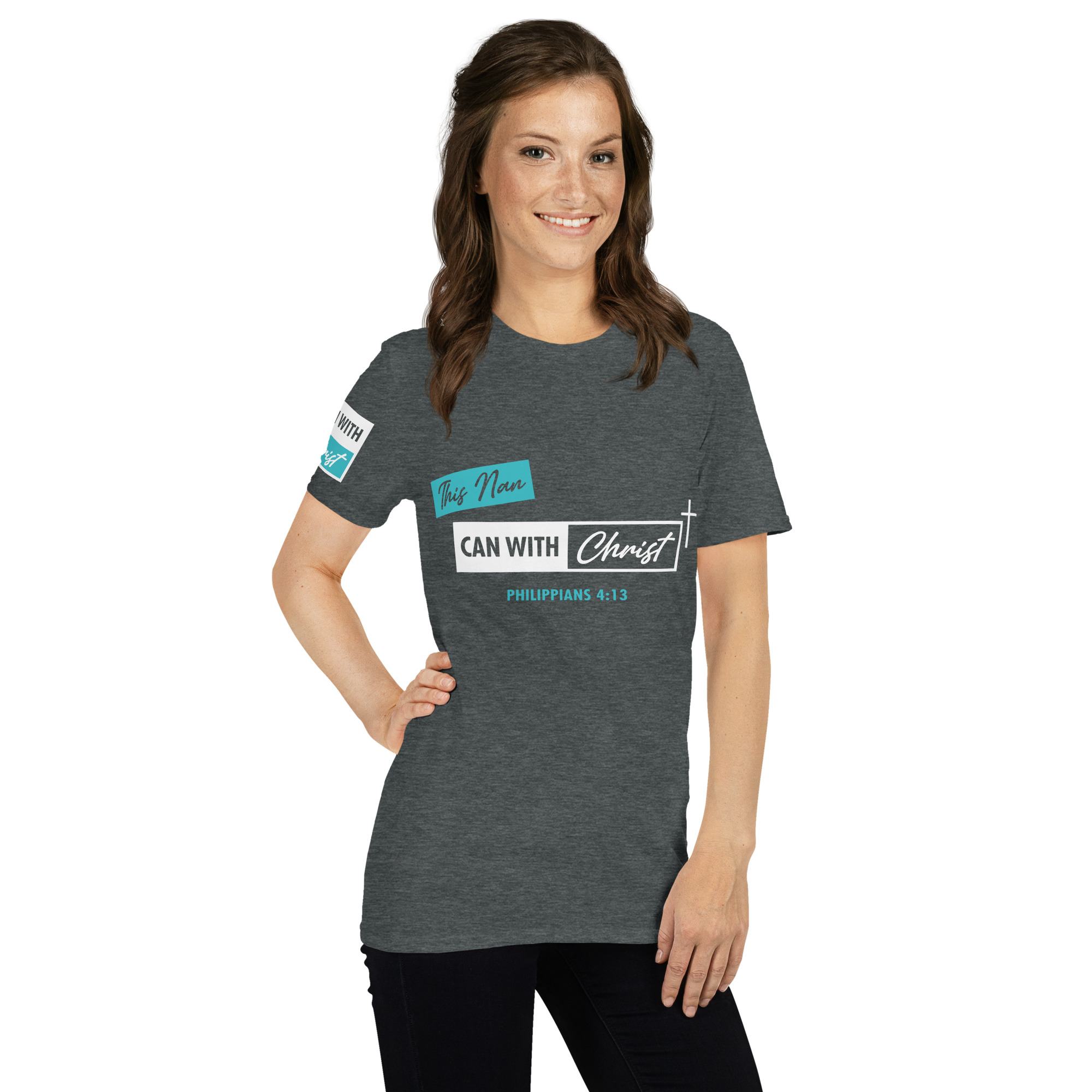 Unisex, this Nan can, teal label T-Shirt - Image 15