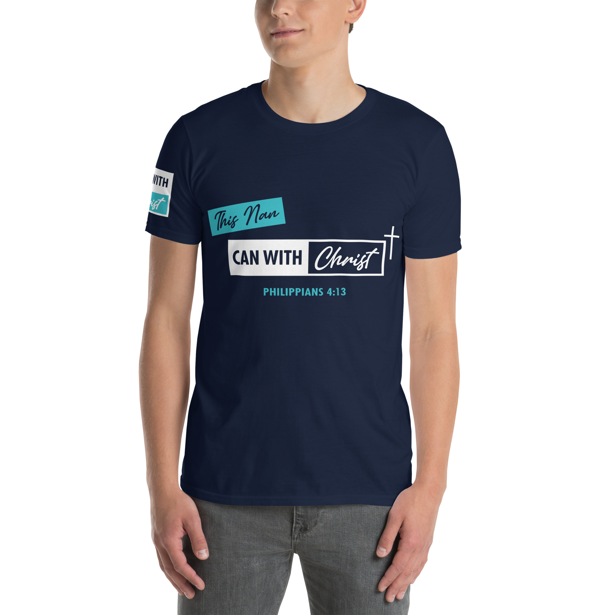 Unisex, this Nan can, teal label T-Shirt - Image 8