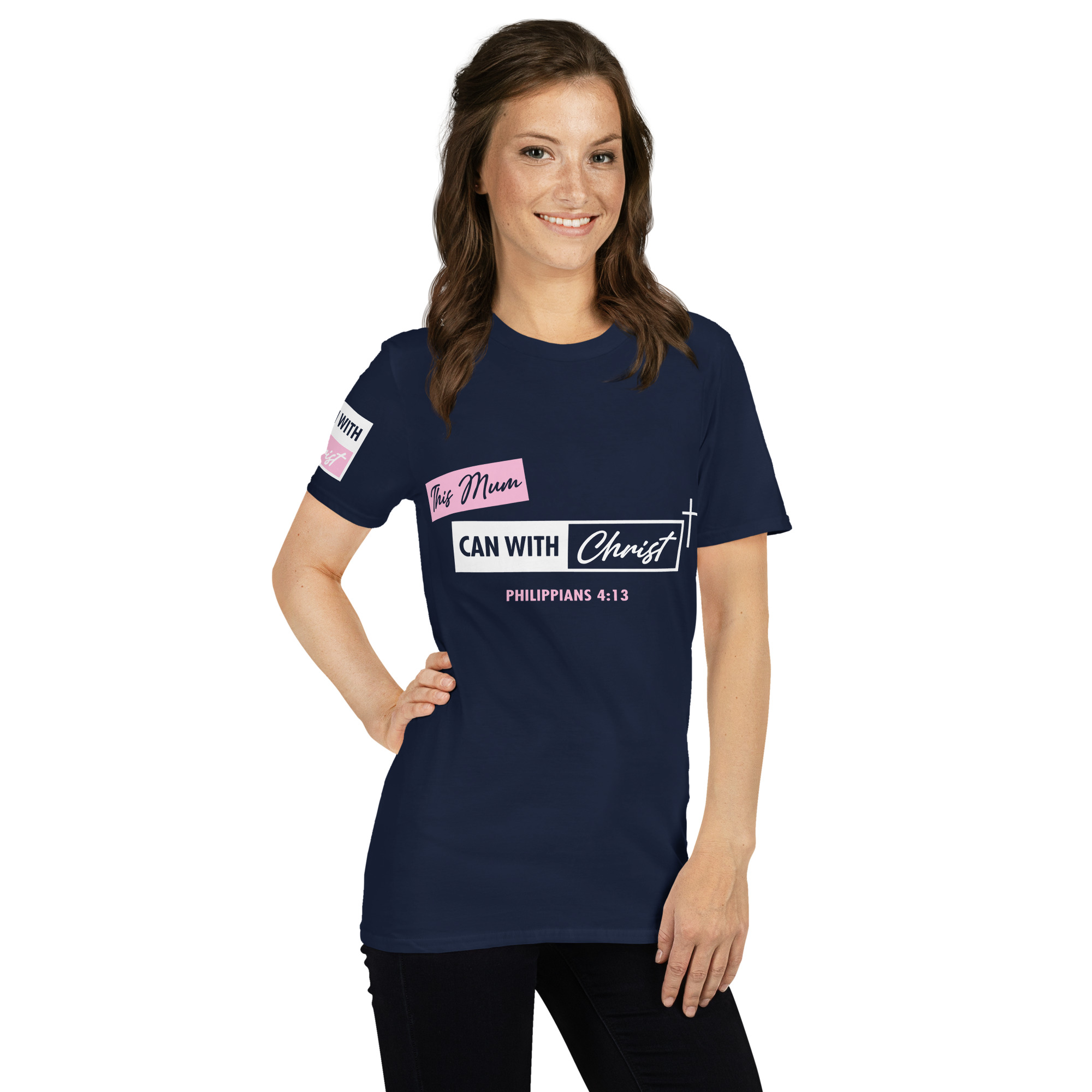 Unisex, this mum can, pink label T-Shirt - Image 14