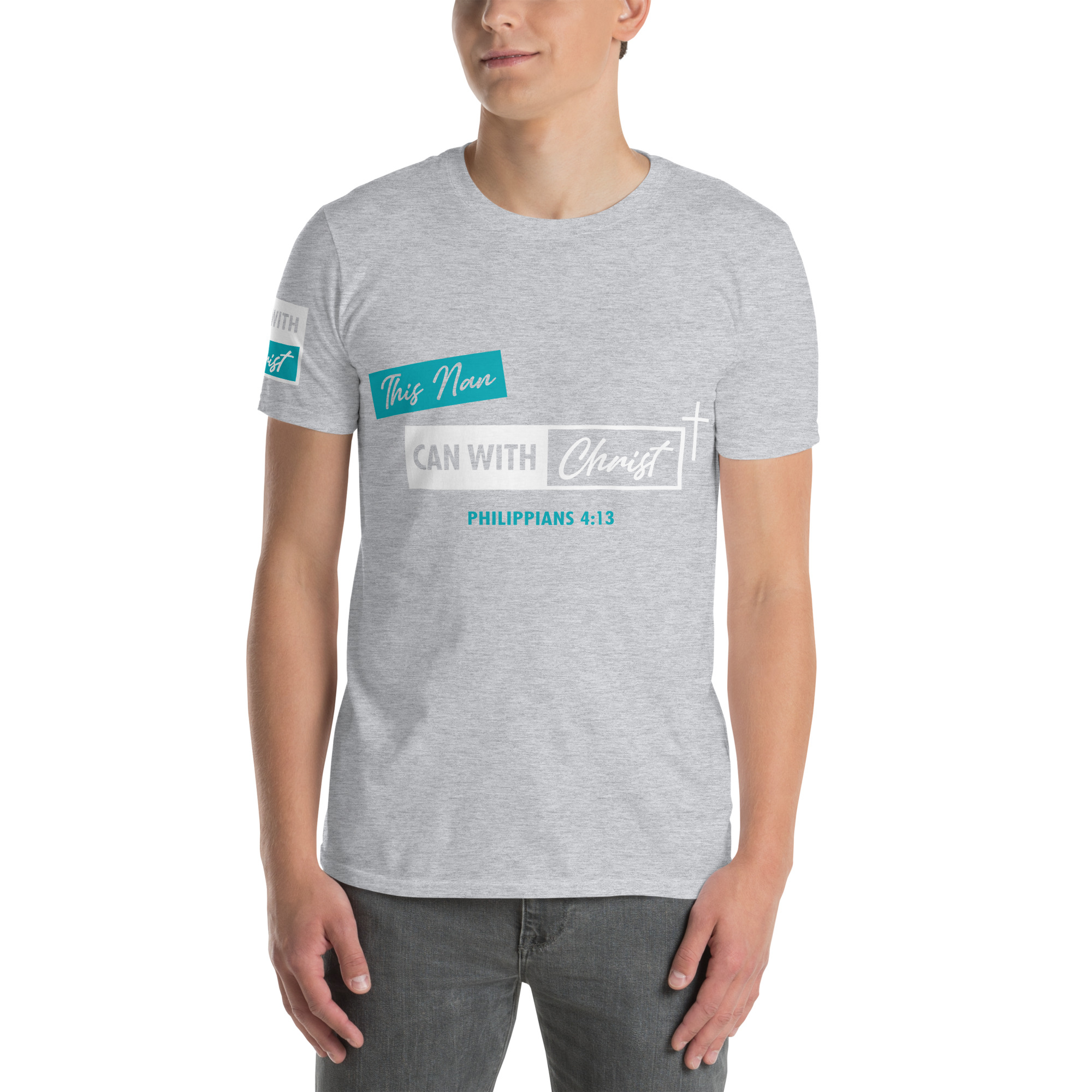 Unisex, this Nan can, teal label T-Shirt - Image 11