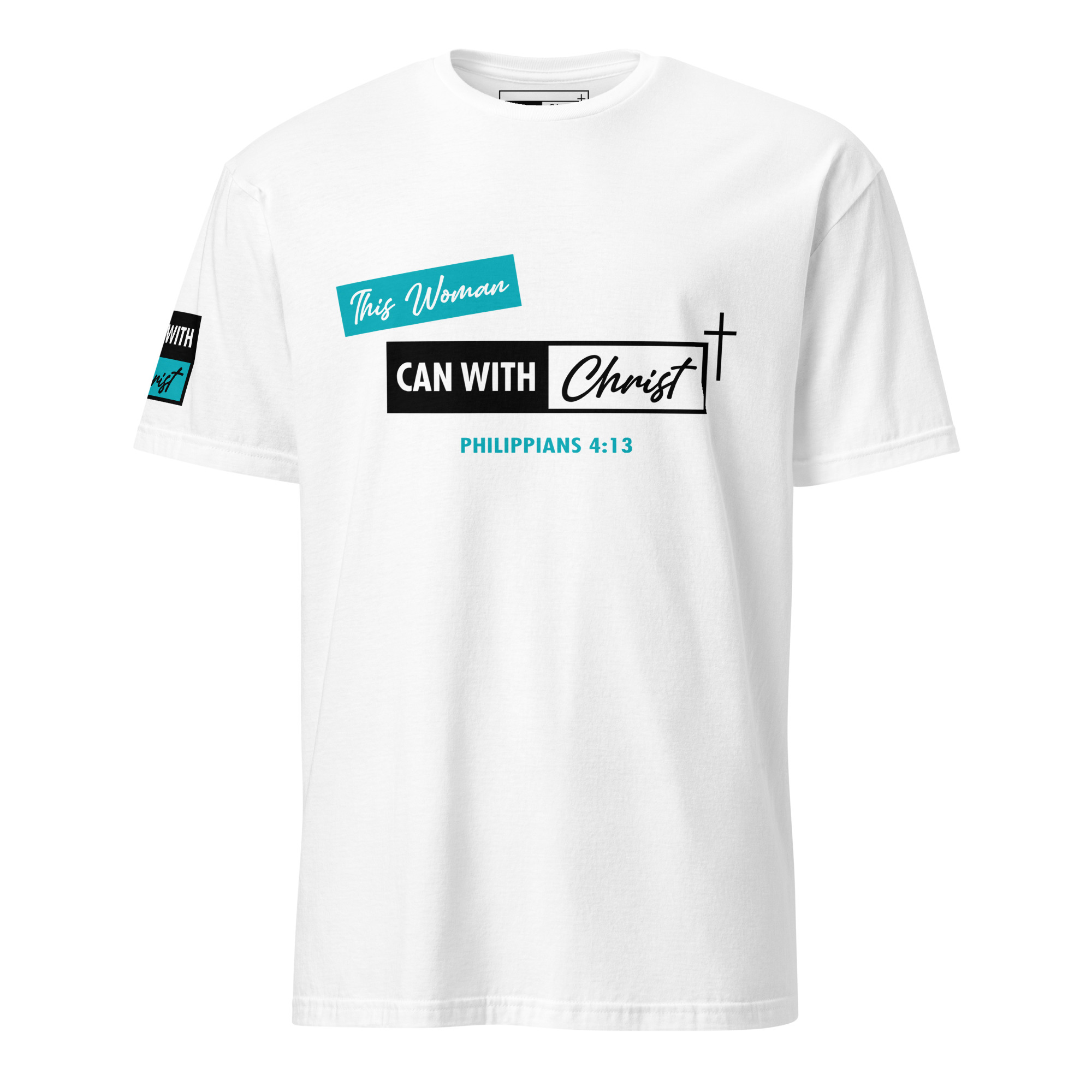 Unisex, This woman can, Teal label T-Shirt - Image 16