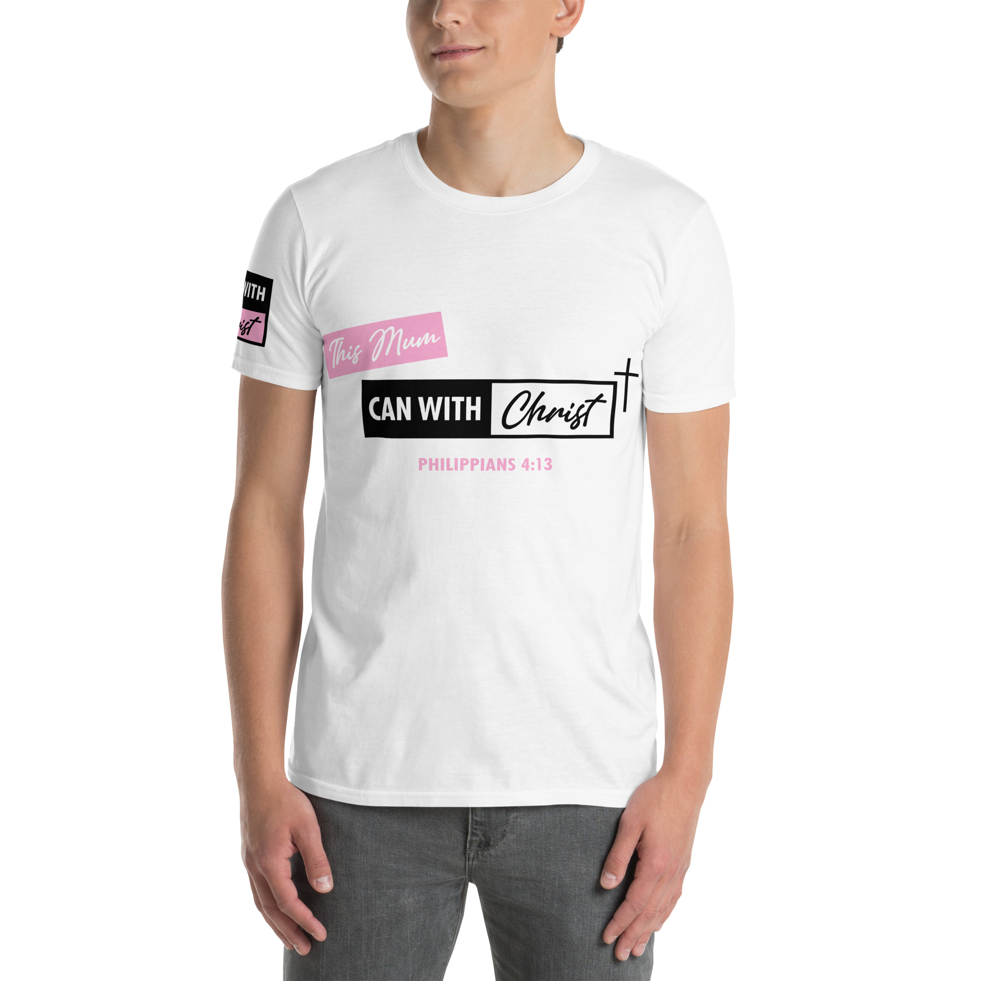 Unisex, this mum can, pink label T-Shirt - Image 18