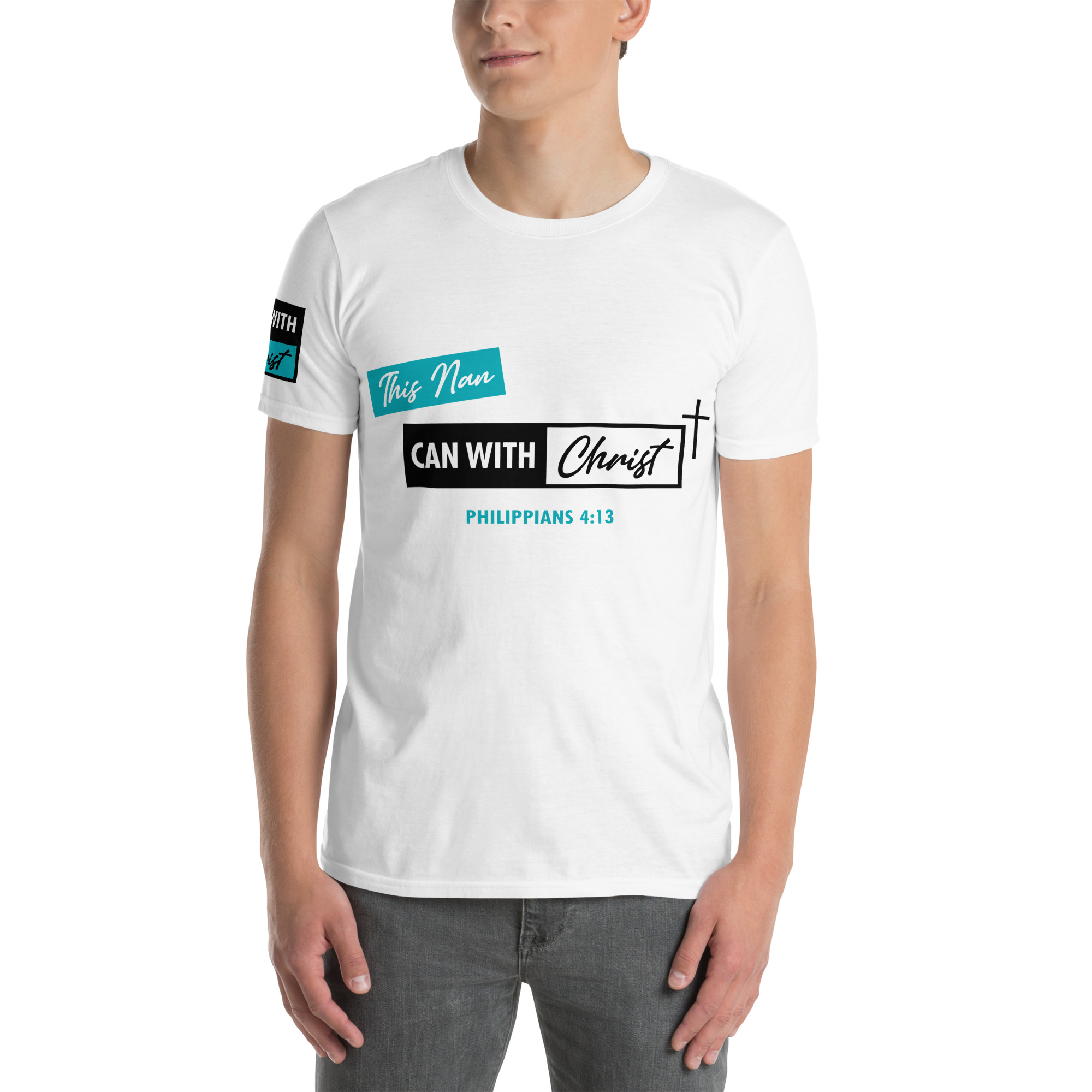 Unisex, this Nan can, teal label T-Shirt - Image 12