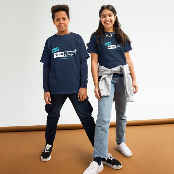 Kids, we all can, teal label t-shirt