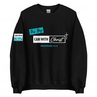 This boy can, teal label sweatshirt
