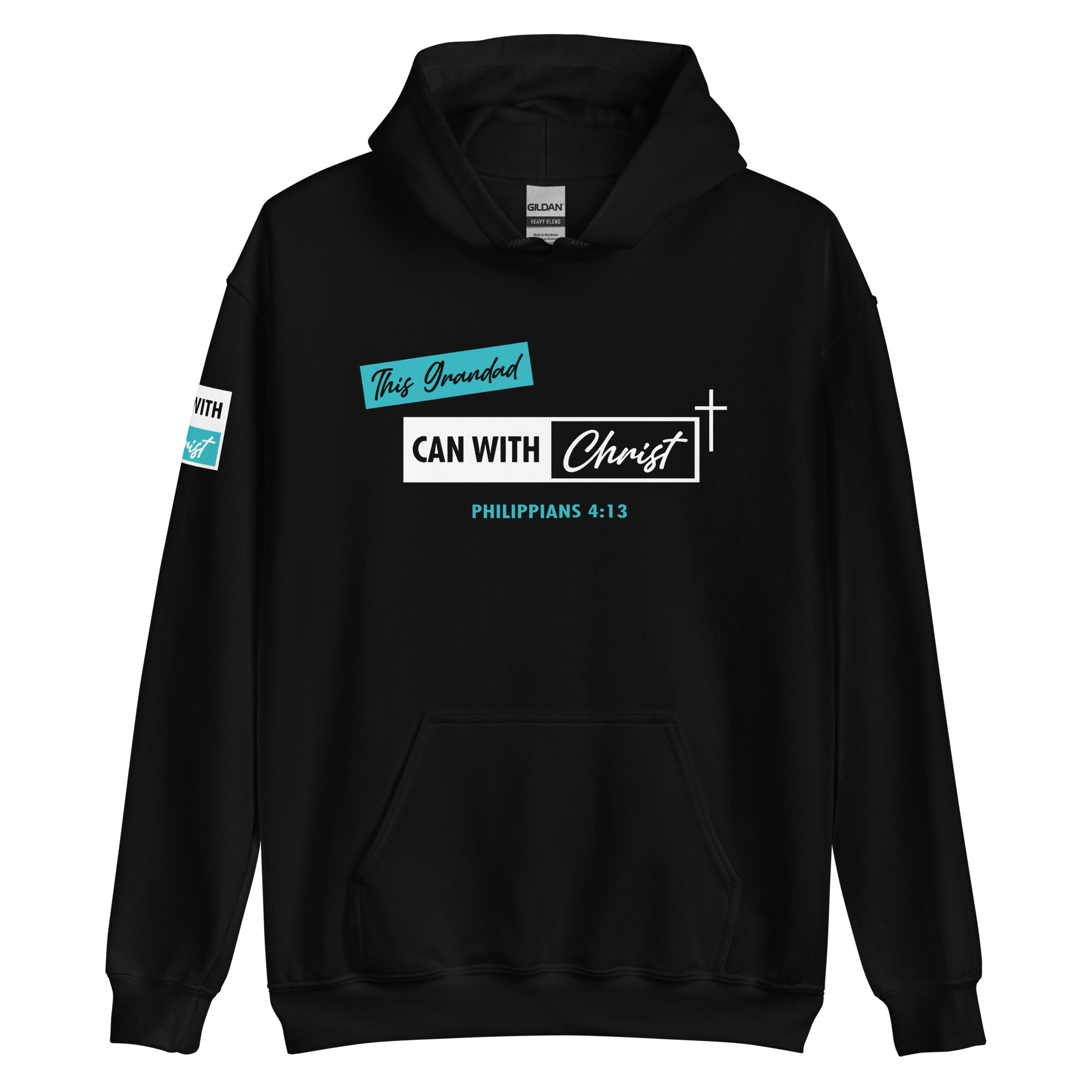 This grandad can, teal label hoodie