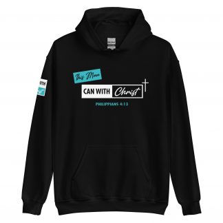 This man can, teal label hoodie
