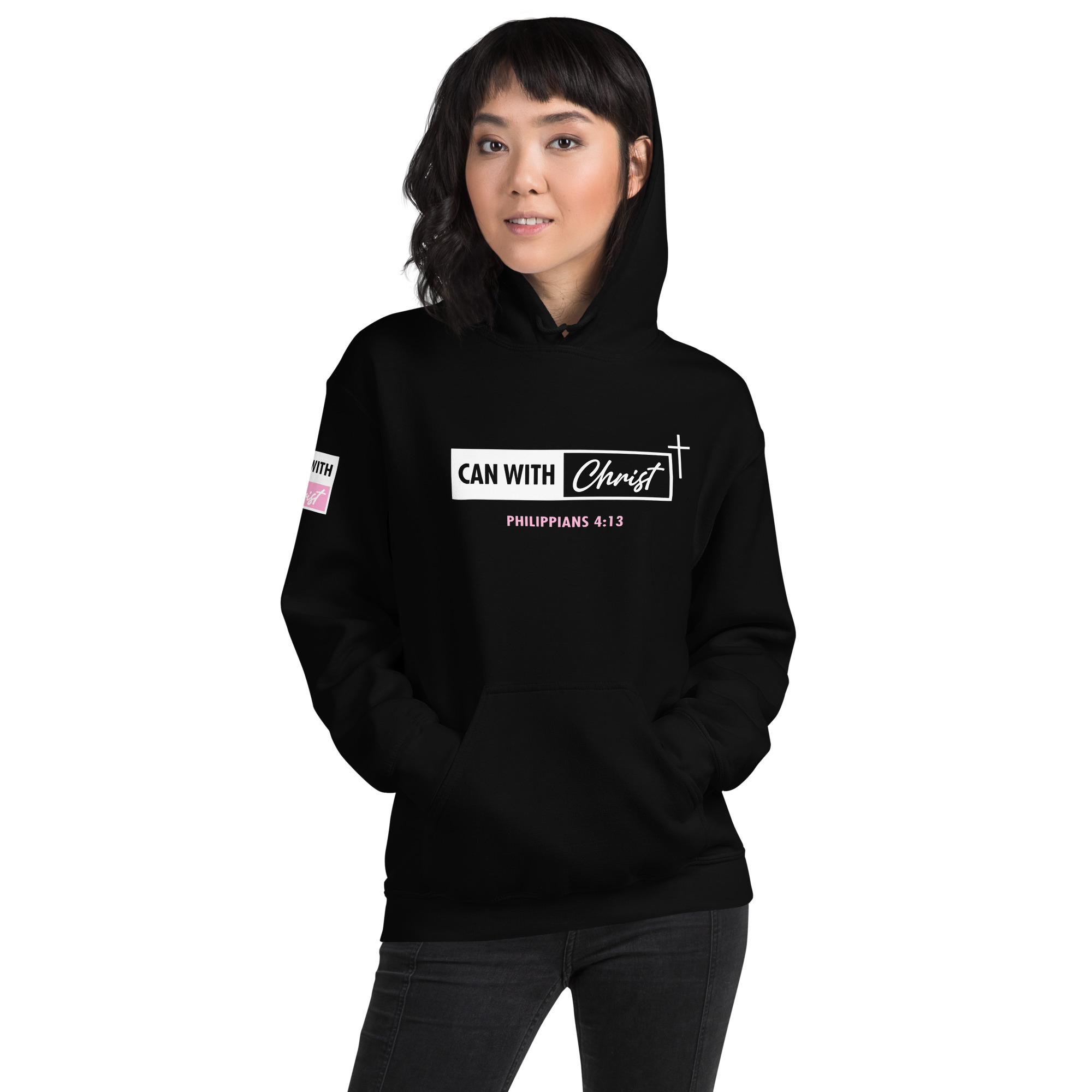 Can with Christ, pink label hoodie - Image 5