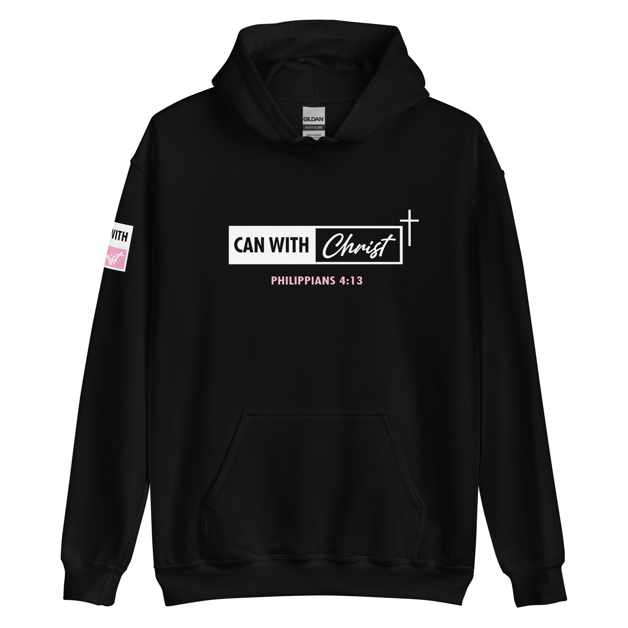 Can with Christ, pink label hoodie