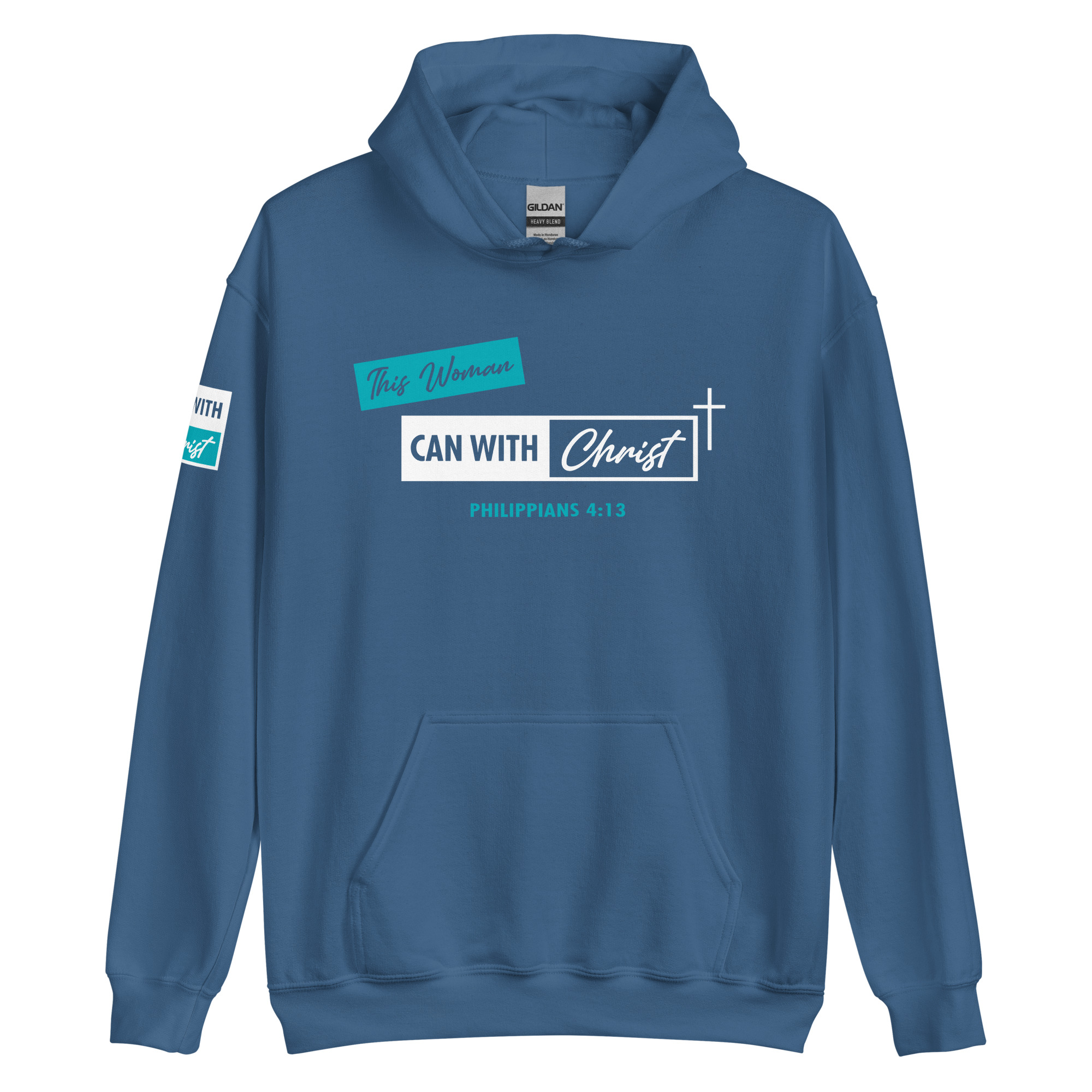 This woman can, teal label hoodie - Image 2