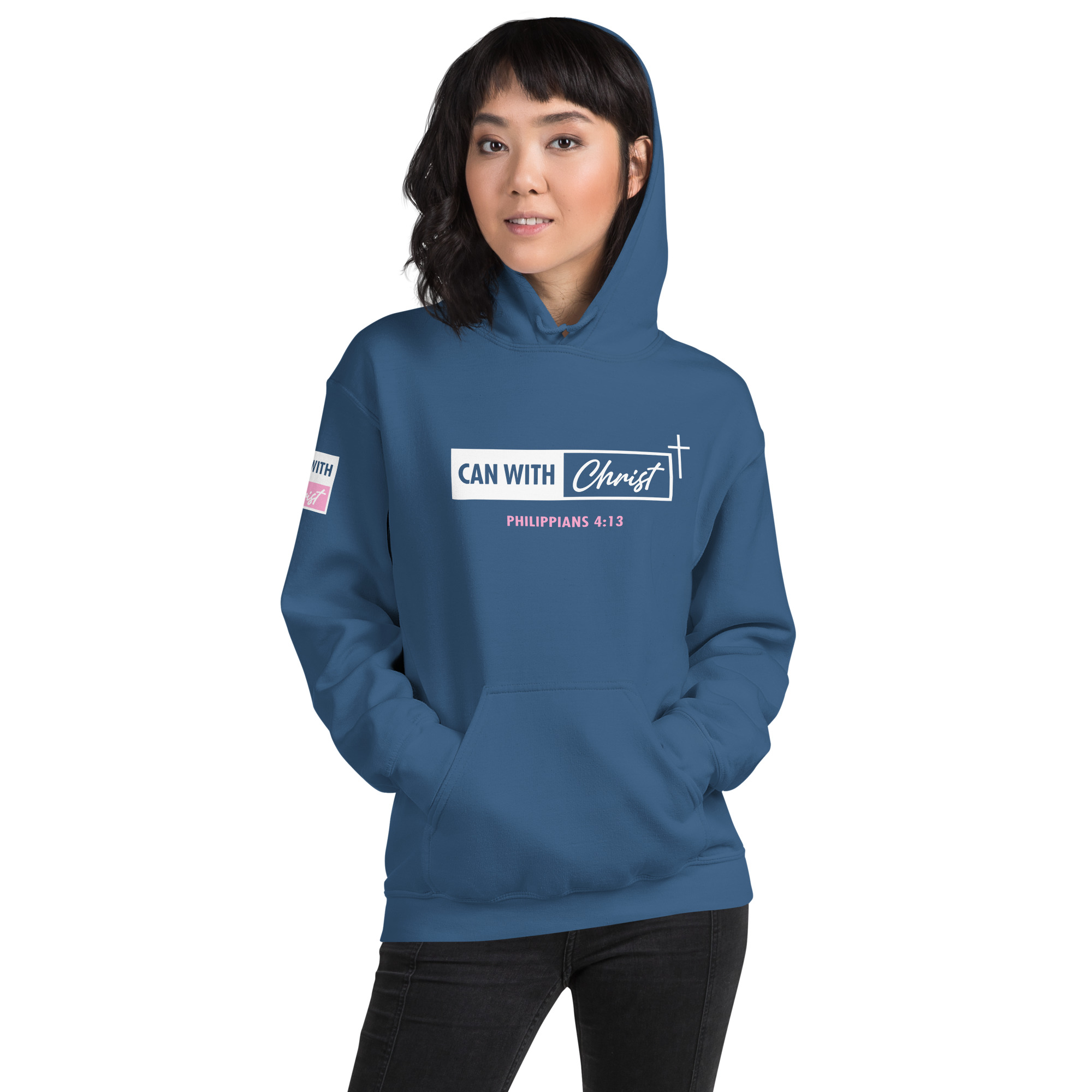 Can with Christ, pink label hoodie - Image 8