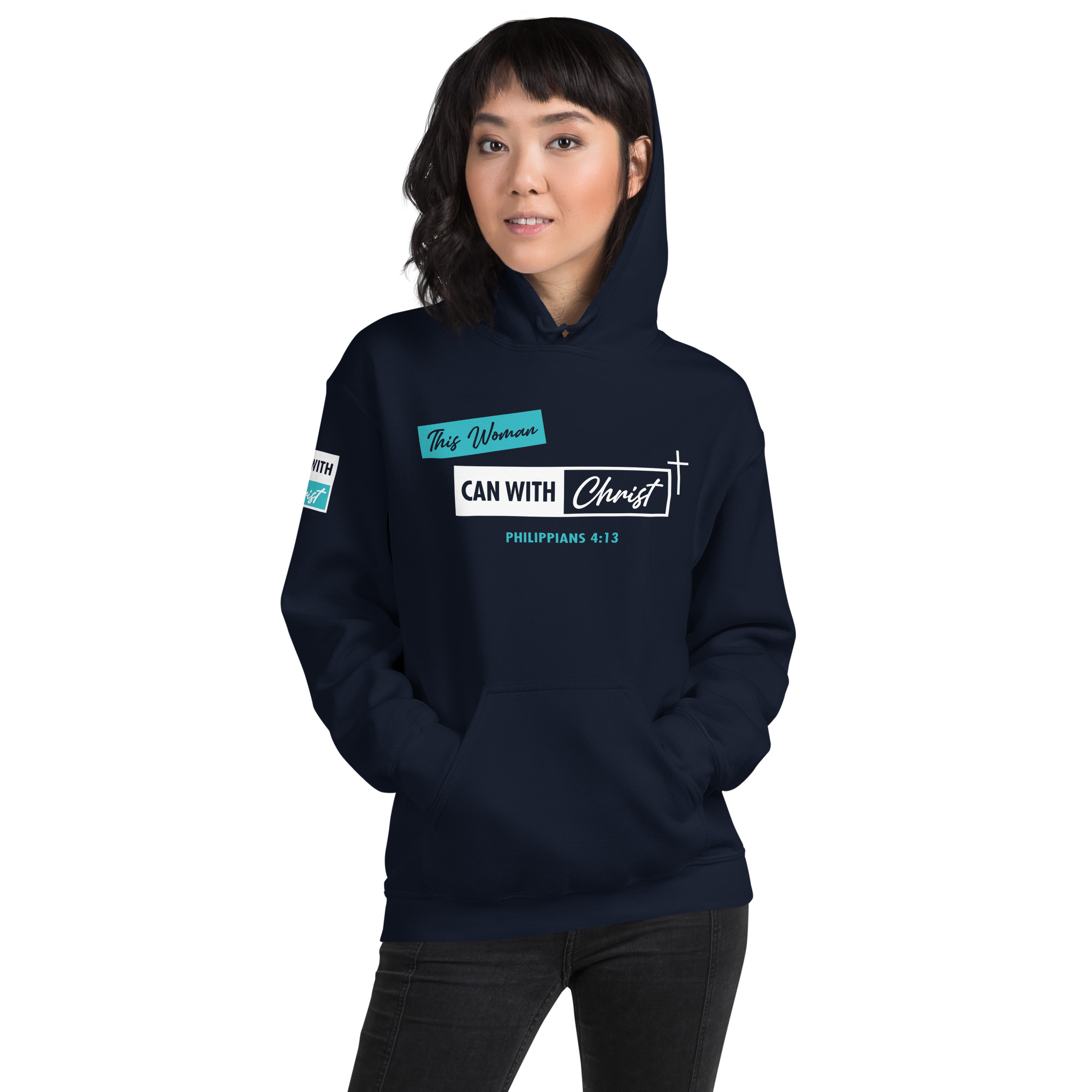 This woman can, teal label hoodie - Image 6