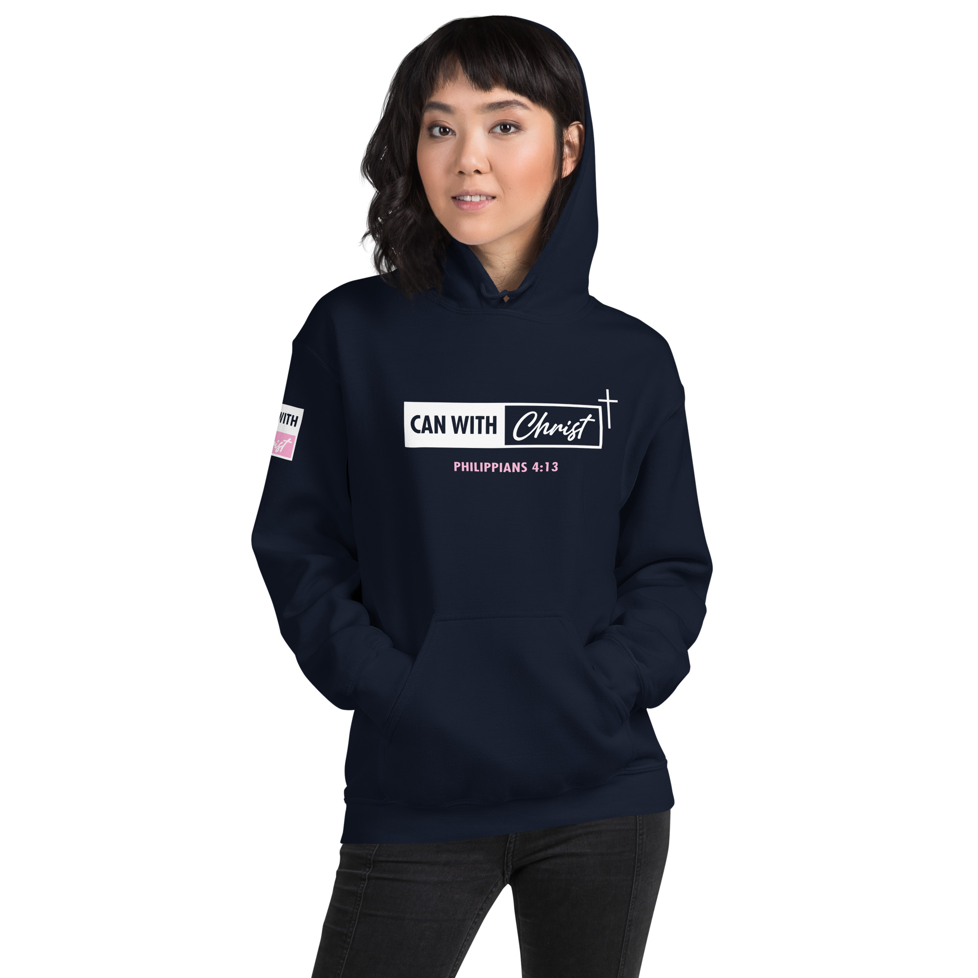 Can with Christ, pink label hoodie - Image 6